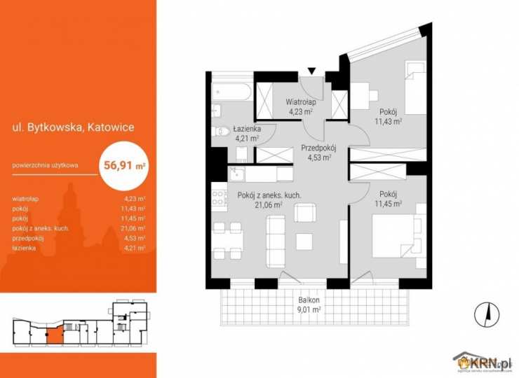 Mieszkanie  na sprzedaż, Katowice, Wełnowiec-Józefowiec/Wełnowiec, ul. , 3 pokojowe