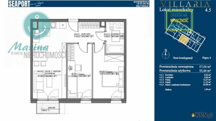 3 pokojowe, Mieszkanie  na sprzedaż, Gdynia, Grabówek, ul. H. Kołłątaja