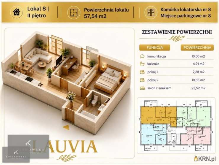 2 pokojowe, Namysłów, ul. B. Leśmiana, Mieszkanie  na sprzedaż