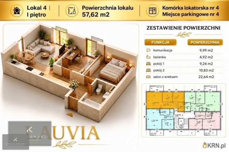 Namysłów, ul. B. Leśmiana, Mieszkanie  na sprzedaż, 3 pokojowe