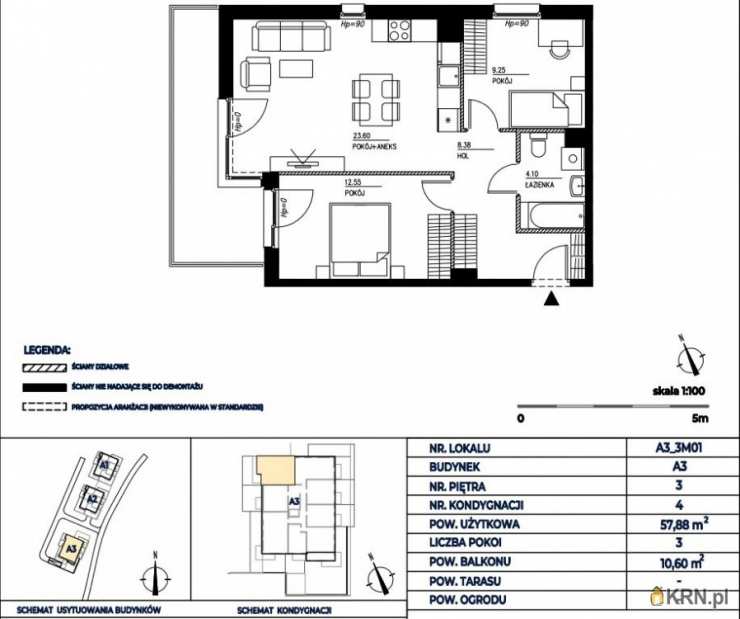 3 pokojowe, Mieszkanie  na sprzedaż, Gdańsk, Wrzeszcz Górny, ul. H. Sienkiewicza