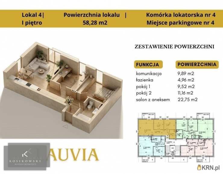3 pokojowe, Mieszkanie  na sprzedaż, Namysłów, ul. 