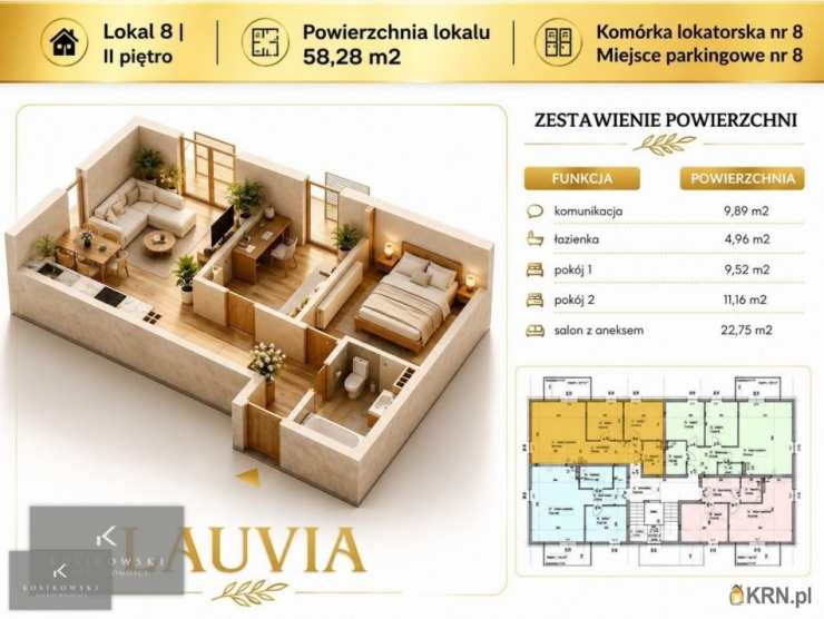 Mieszkanie  na sprzedaż, 3 pokojowe, Namysłów, ul. B. Leśmiana