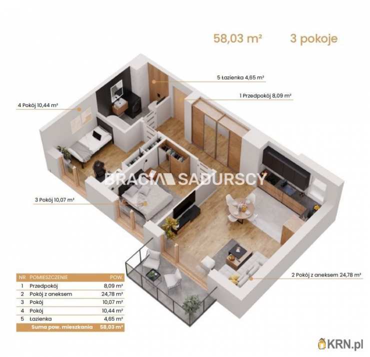 Katowice, ul. Ceglana, 3 pokojowe, Mieszkanie  na sprzedaż
