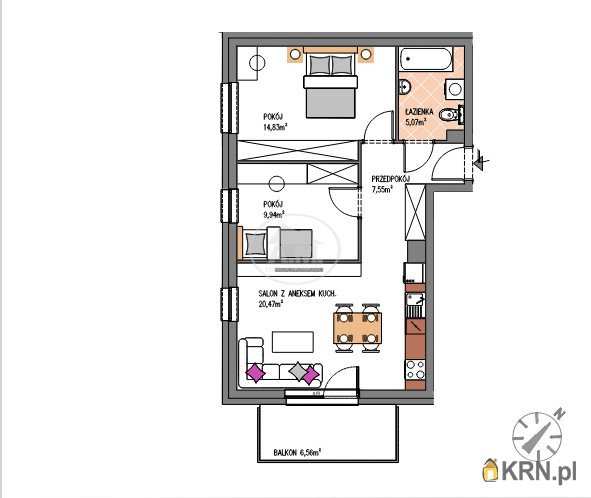 Mieszkanie  na sprzedaż, Siechnice, ul. św. Krzyża, 3 pokojowe