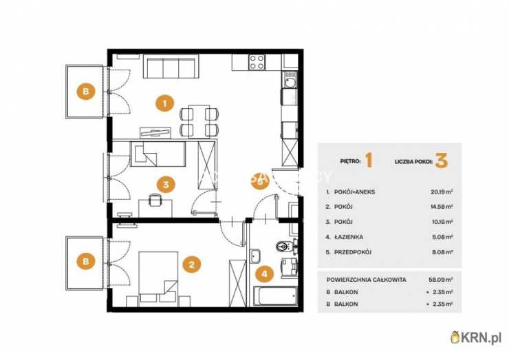 Kraków, Bronowice, ul. Na Błonie, Mieszkanie  na sprzedaż, 3 pokojowe
