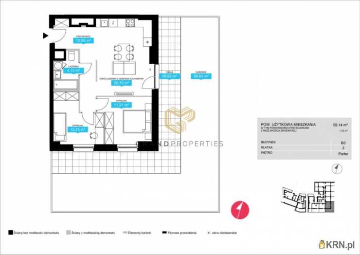 Mieszkanie  na sprzedaż, Warszawa, Wola, ul. J. Ordona, 3 pokojowe