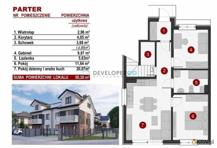 Mieszkanie  na sprzedaż, 3 pokojowe, Porosły, ul. 