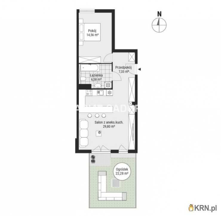 Mieszkanie  na sprzedaż, 2 pokojowe, Kraków, Podgórze/Rybitwy, ul. Bukowa