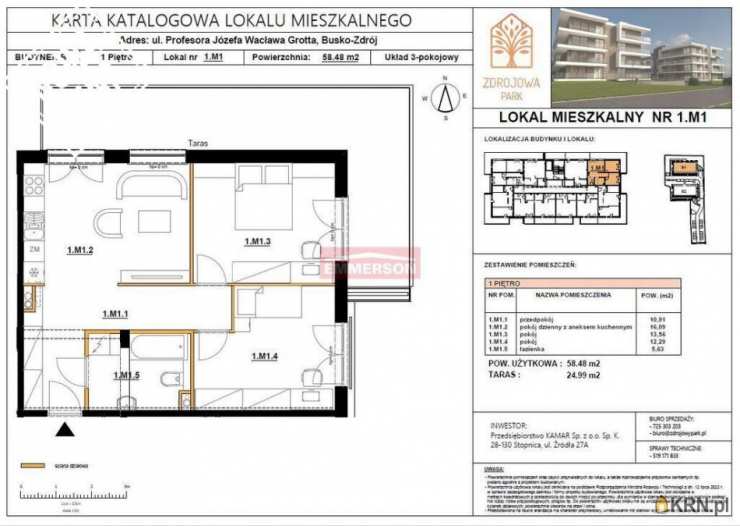 Mieszkanie  na sprzedaż, 3 pokojowe, Busko-Zdrój, ul. 