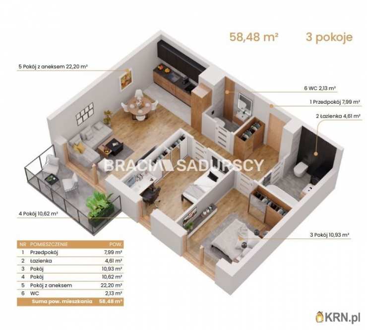 Katowice, ul. Ceglana, 3 pokojowe, Mieszkanie  na sprzedaż