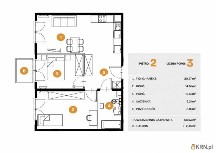 Kraków, Bronowice, ul. Na Błonie, Mieszkanie  na sprzedaż, 3 pokojowe