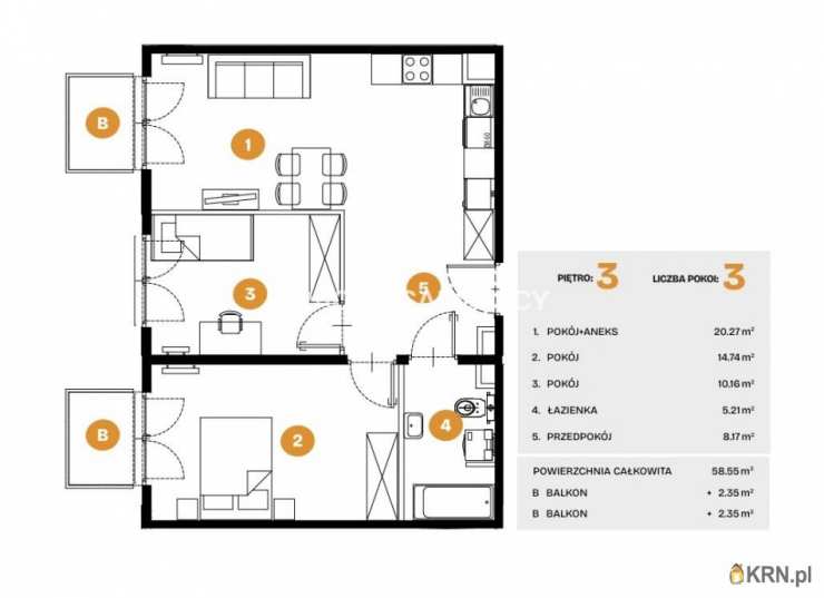 Kraków, Bronowice, ul. Na Błonie, Mieszkanie  na sprzedaż, 3 pokojowe