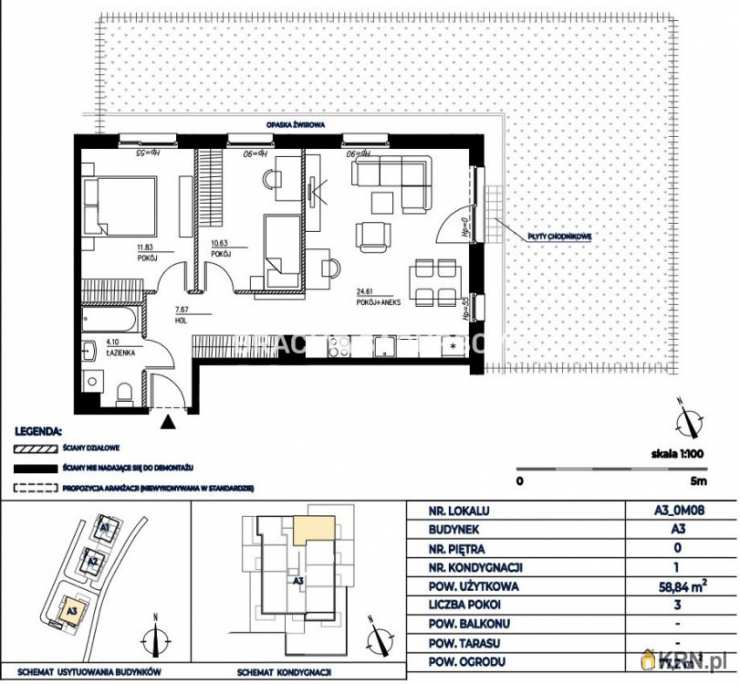 3 pokojowe, Mieszkanie  na sprzedaż, Gdańsk, Wrzeszcz Górny, ul. H. Sienkiewicza