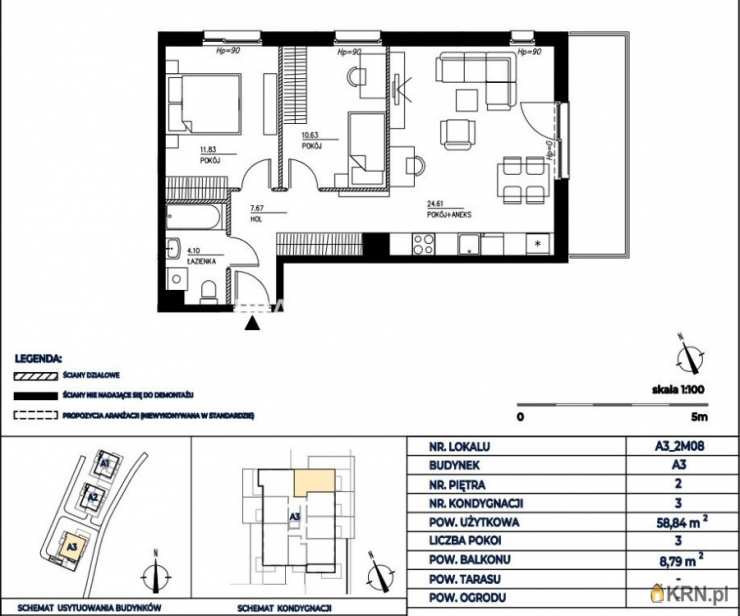 Gdańsk, Wrzeszcz Górny, ul. H. Sienkiewicza, Mieszkanie  na sprzedaż, 3 pokojowe