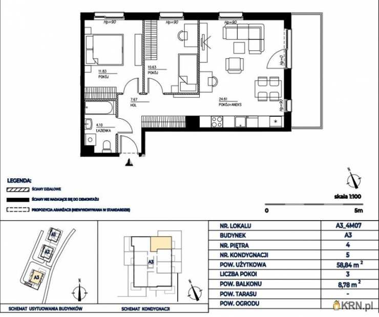 3 pokojowe, Mieszkanie  na sprzedaż, Gdańsk, Wrzeszcz Górny, ul. H. Sienkiewicza