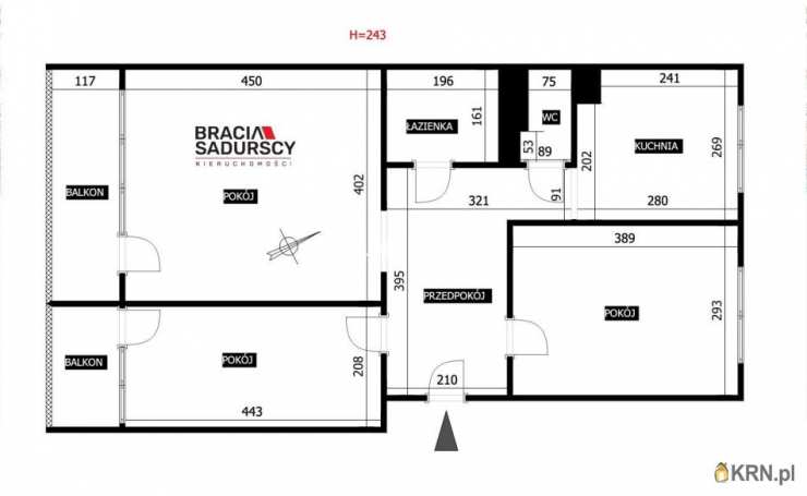 3 pokojowe, Mieszkanie  na sprzedaż, Kraków, Prądnik Czerwony/Wieczysta, ul. Śliczna