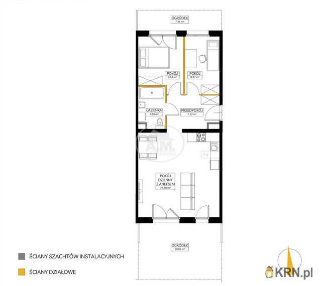 Mieszkanie  na sprzedaż, 3 pokojowe, Wrocław, Fabryczna/Maślice, ul. Rędzińska
