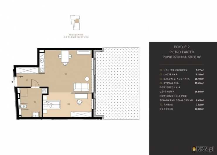 Mieszkanie  na sprzedaż, Warszawa, Mokotów, ul. W. Orkana, 3 pokojowe