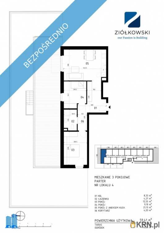 3 pokojowe, Mieszkanie  na sprzedaż, Wołomin, ul. Traugutta
