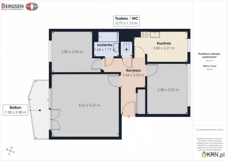 3 pokojowe, Mieszkanie  na sprzedaż, Kraków, Prądnik Czerwony, ul. J. Meissnera