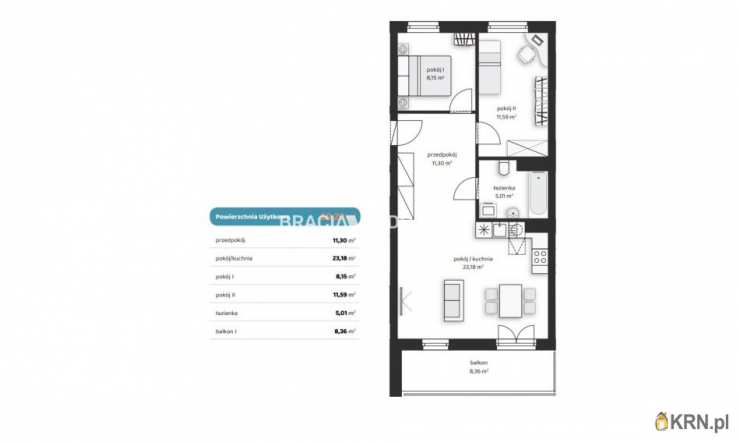 3 pokojowe, Mieszkanie  na sprzedaż, Kraków, Wzgórza Krzesławickie, ul. Polskich