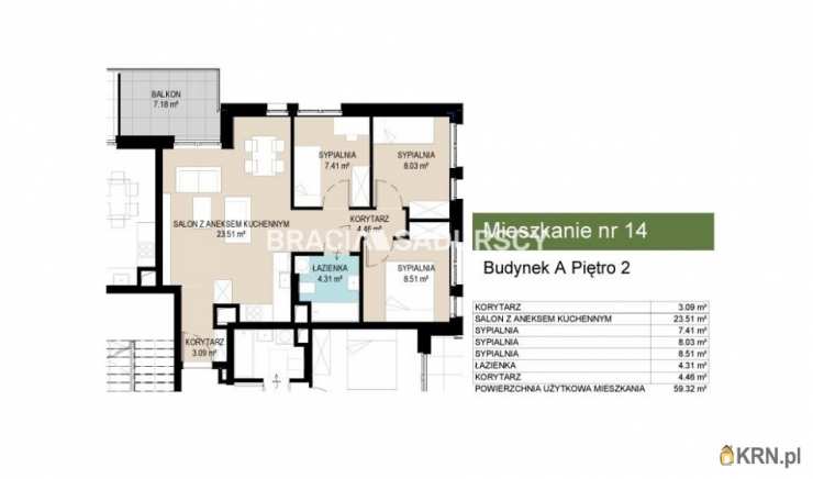 4 pokojowe, Mieszkanie  na sprzedaż, Kraków, Wzgórza Krzesławickie, ul. Kantorowicka