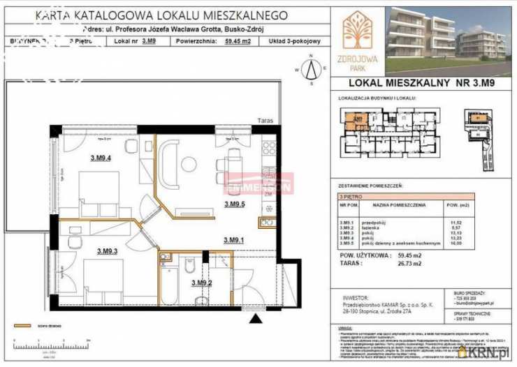 Mieszkanie  na sprzedaż, Busko-Zdrój, ul. , 3 pokojowe