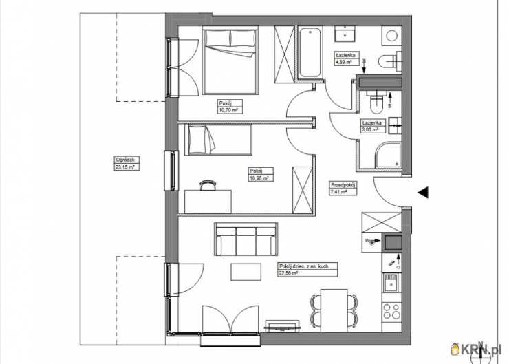 Wrocław, Krzyki, ul. , Mieszkanie  na sprzedaż, 3 pokojowe