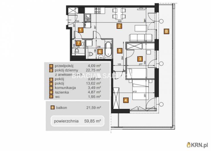 Bracia Sadurscy Oddział BS2 Rynek Pierwotny, Mieszkanie  na sprzedaż, Kraków, Dębniki, ul. dr. J. Babińskiego