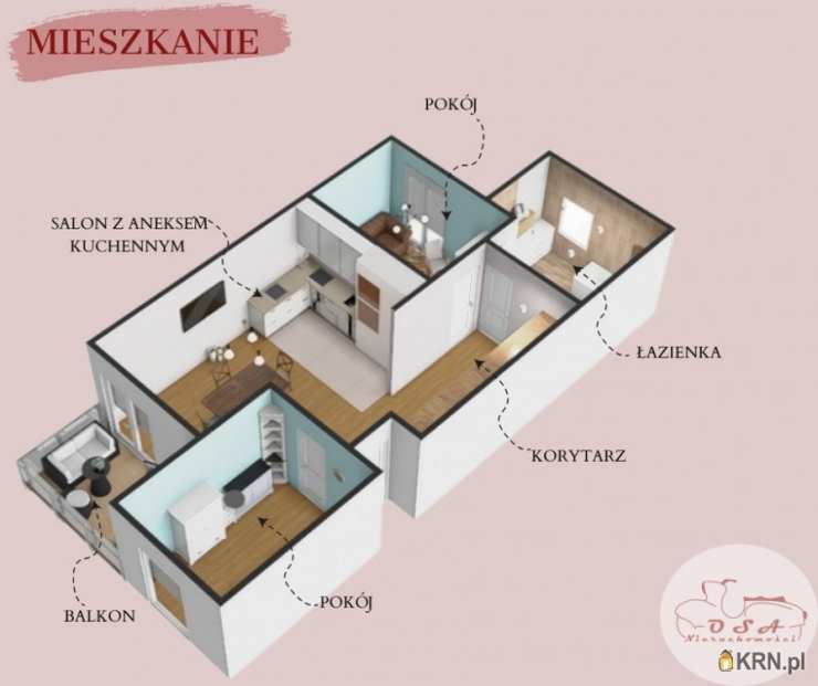 3 pokojowe, Mieszkanie  na sprzedaż, Mosina, ul. 