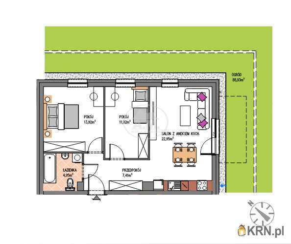 Mieszkanie  na sprzedaż, Siechnice, ul. św. Krzyża, 3 pokojowe