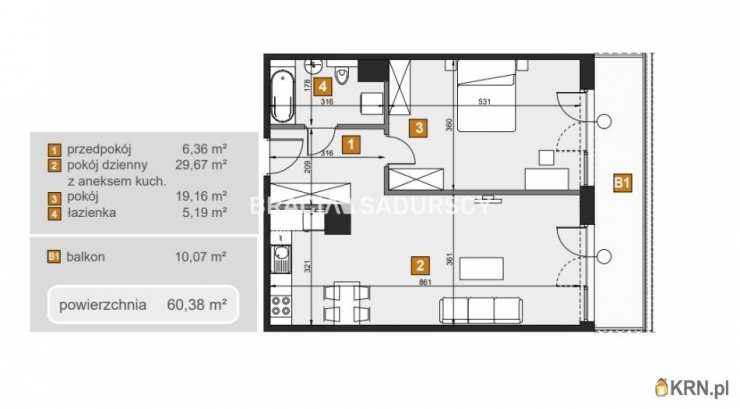 Kraków, Dębniki, ul. dr. J. Babińskiego, Mieszkanie  na sprzedaż, 3 pokojowe