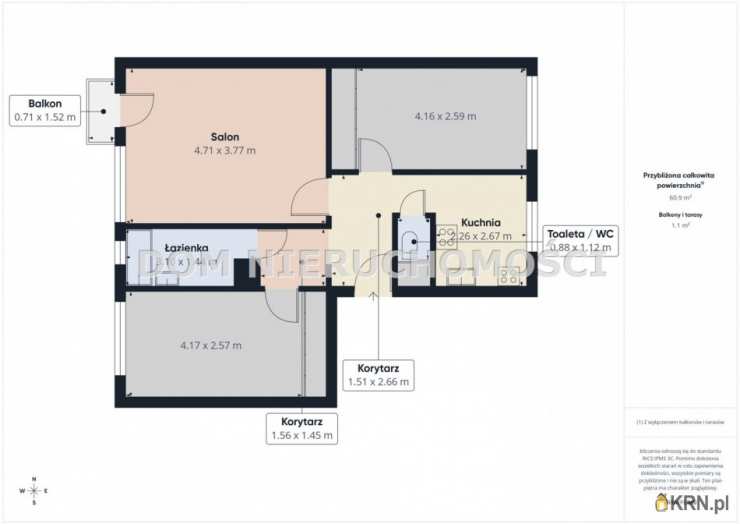 Olsztyn, Nagórki, ul. S. Murzynowskiego, Mieszkanie  na sprzedaż, 3 pokojowe