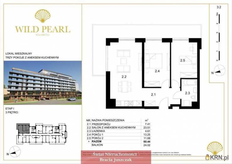 Mieszkanie  na sprzedaż, 3 pokojowe, Kołobrzeg, ul. 