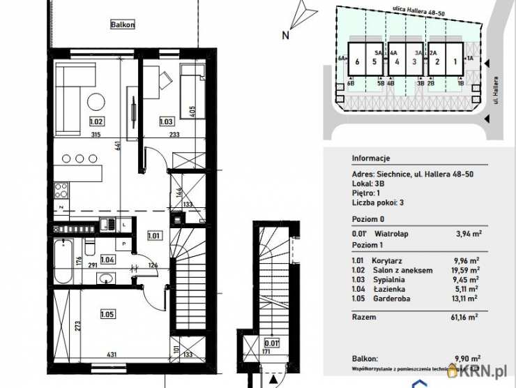 3 pokojowe, Mieszkanie  na sprzedaż, Siechnice, ul. 