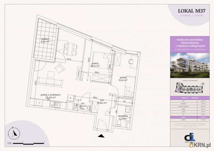 Mieszkanie  na sprzedaż, Kraków, Prądnik Czerwony, ul. Dominikanów, 3 pokojowe