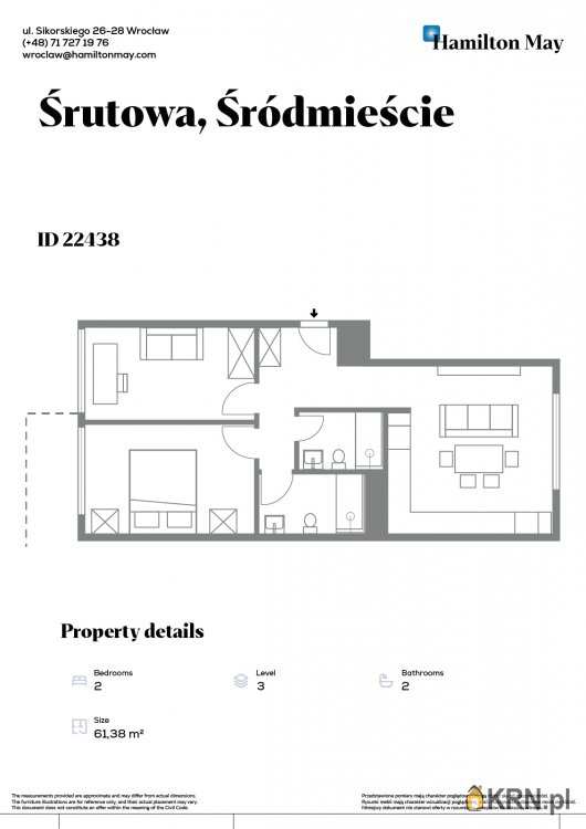 Mieszkanie  na sprzedaż, 3 pokojowe, Wrocław, Śródmieście, ul. Śrutowa