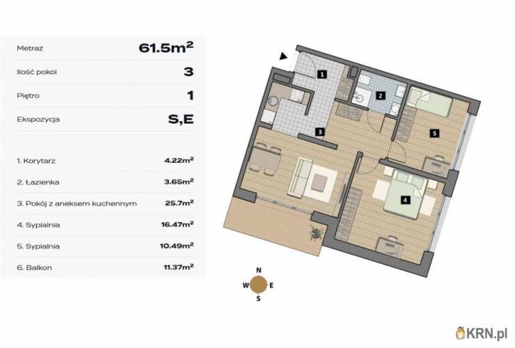 Mieszkanie  na sprzedaż, Kraków, Krowodrza/Łobzów, ul. B. Głowackiego, 3 pokojowe