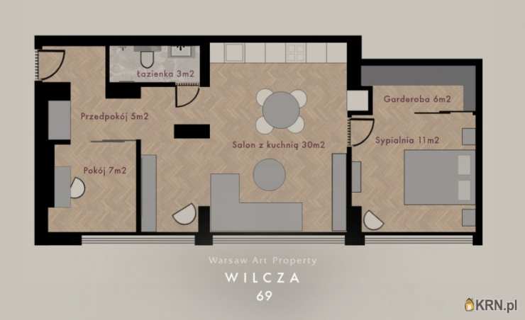 3 pokojowe, Warszawa, Śródmieście, ul. Wilcza, Mieszkanie  na sprzedaż