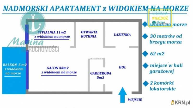 2 pokojowe, Puck, ul. Nowy Świat, Mieszkanie  na sprzedaż