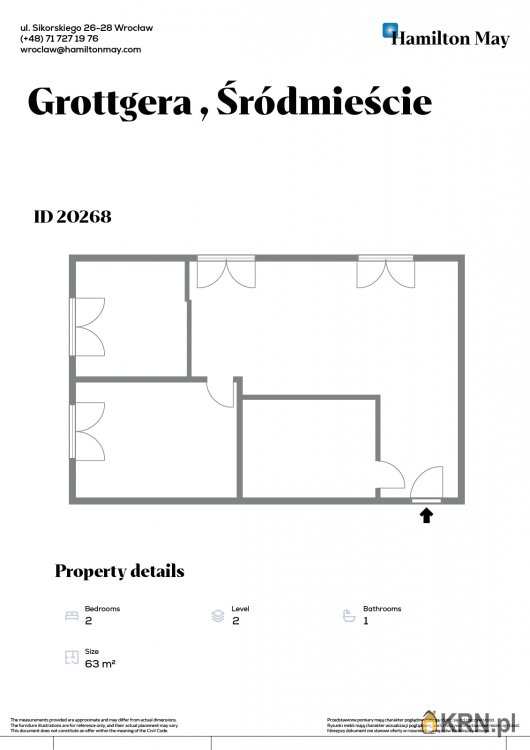 Mieszkanie  do wynajęcia, 3 pokojowe, Wrocław, Śródmieście/Biskupin, ul. A. Grottgera