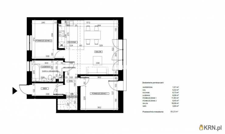 Kokotów, ul. , Mieszkanie  na sprzedaż, 3 pokojowe
