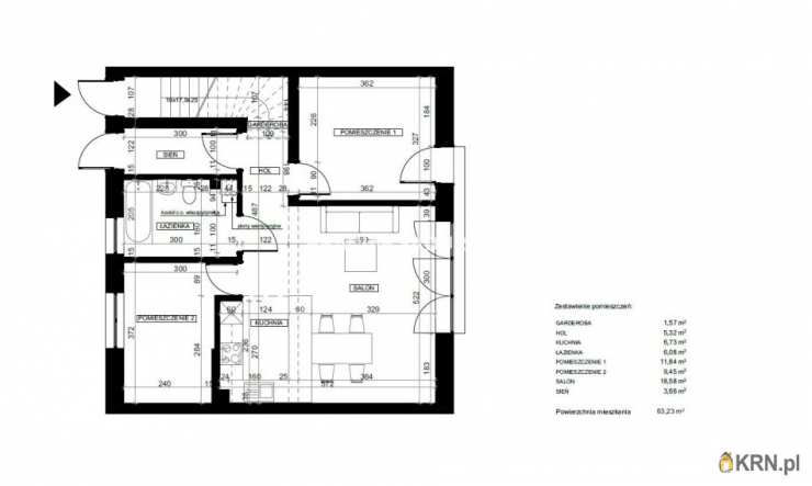 3 pokojowe, Mieszkanie  na sprzedaż, Kokotów, ul. 