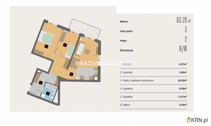Kraków, Krowodrza, ul. Kijowska, Mieszkanie  na sprzedaż, 3 pokojowe