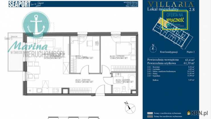 Marina w Świecie Nieruchomości, Mieszkanie  na sprzedaż, Gdynia, Grabówek, ul. H. Kołłątaja