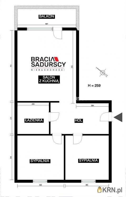 Kalwaria Zebrzydowska, ul. W. Broniewskiego, Mieszkanie  na sprzedaż, 3 pokojowe