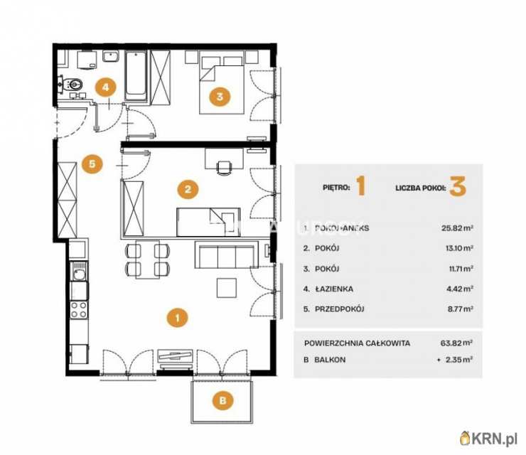 Kraków, Bronowice, ul. Na Błonie, Mieszkanie  na sprzedaż, 3 pokojowe