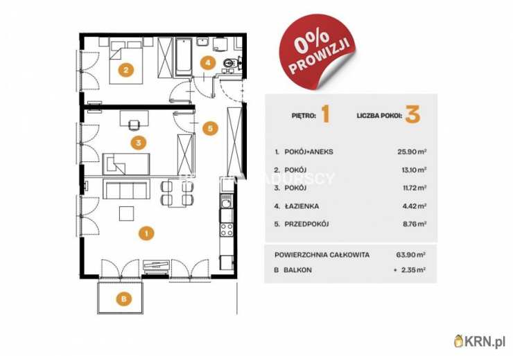 Mieszkanie  na sprzedaż, Kraków, Bronowice, ul. Na Błonie, 3 pokojowe