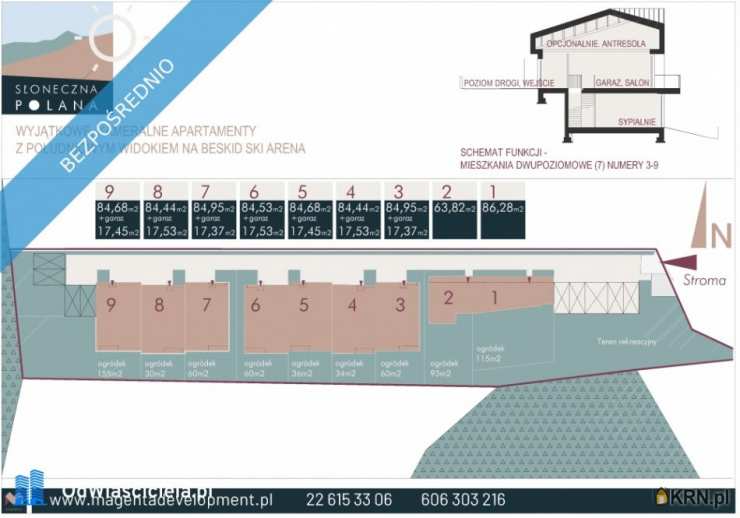 3 pokojowe, Mieszkanie  na sprzedaż, Szczyrk, ul. Stroma